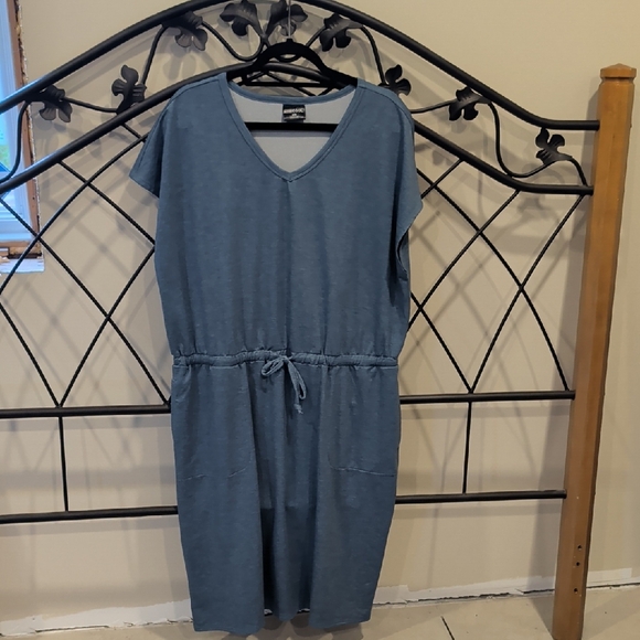 2/$10 Blue V-Neck Drawstring Dress - Picture 1 of 3